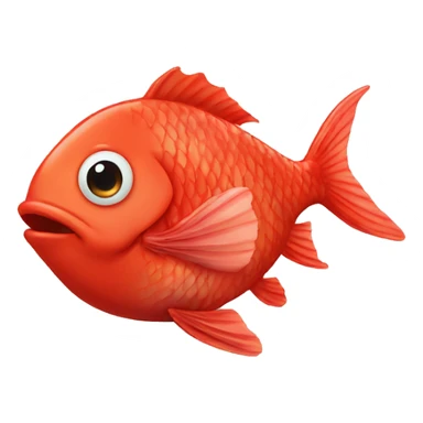red fish holding a heart sticker