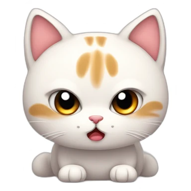 CUTE KAWAII CAT is angry, doodle style sticker