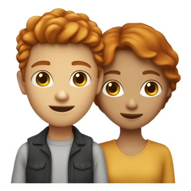 Brunette girl and ginger boy  sticker
