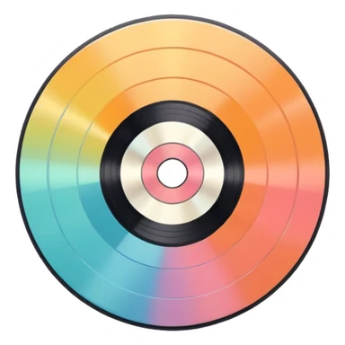 vinyl record, pastel colours  sticker