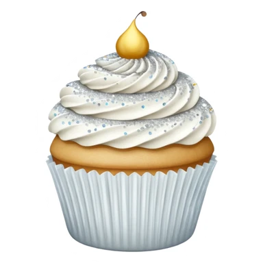 Glitter White Cupcake sticker