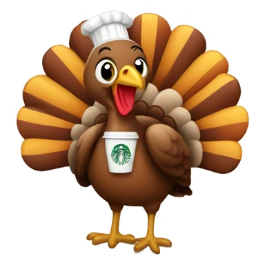 Turkey wearing Starbucks apron sticker