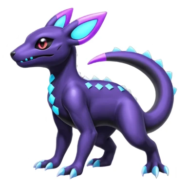 Shiny Dusknoir-Salandit-Umbreon-Fakémon-hybrid-creature (full body)  sticker