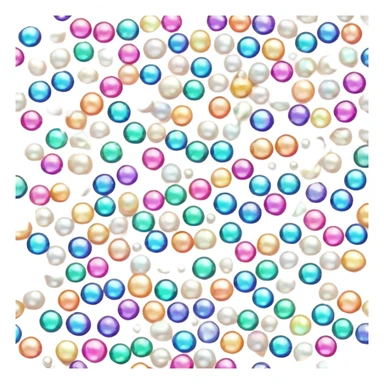 Pearls and gems on silk colourful carpet sticker
