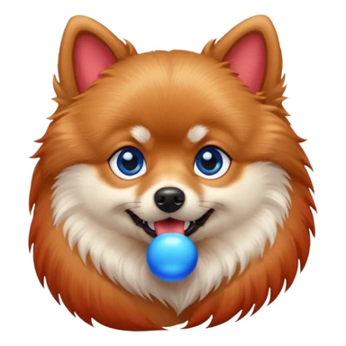 Pomeranian With Red Skin Blue eyes And Blue Tail sticker