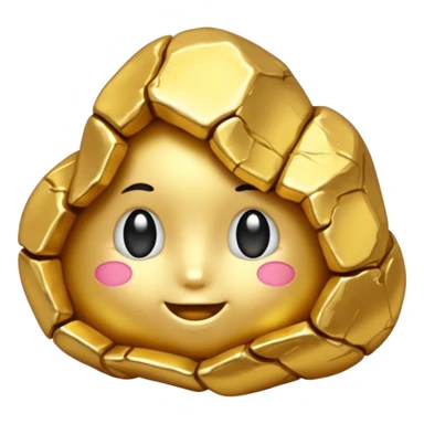 small gold nugget with a glint emoji style sticker