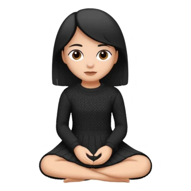 Barboncino seduto in bianco e nero con vestitino in maglia sticker