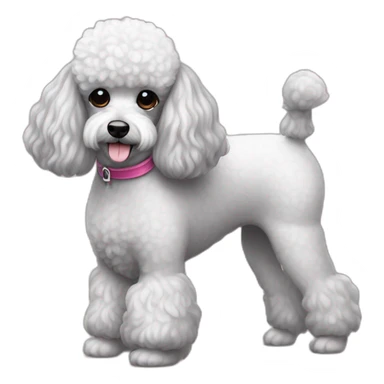 Mini toys poodle blanca junto a un mini schnauzer sticker