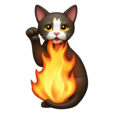 Cat committing arson sticker