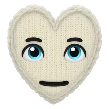 Knitted baby blue heart sticker