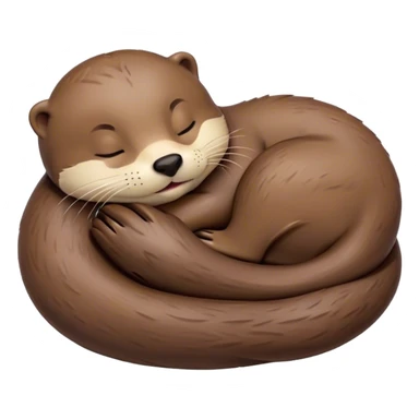 Meme-Worthy Cute Sleeping Otter Portrait Emoji, Head resting peacefully with a contented smile, showcasing a sleek, streamlined build and a luxuriously soft brown Fur, eyes shut in a serene, restful nap, Simplified yet hilariously adorable features, highly detailed, glowing with a soft, drowsy light, high shine, relaxed and utterly lovable, stylized with an air of playful laziness, bright and heartwarming, soft glowing outline, capturing the essence of a comically sleepy otter, so meme-worthy it feels like it could instantly become the next viral sensation of adorable slumber! sticker