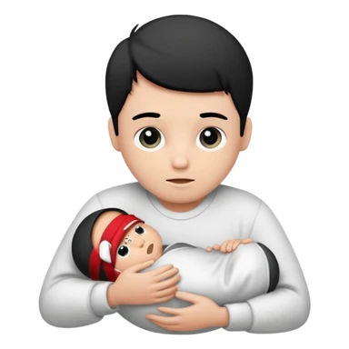 Newborn B&W with male sticker