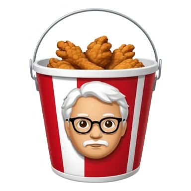 kfc like bucket white and red stripes sticker