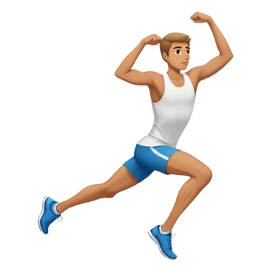 male runner stretching quadriceps sticker