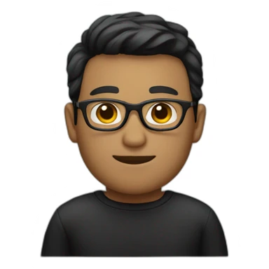 A short-haired man wearing black-rimmed glasses sticker