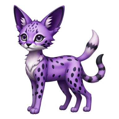 Kawaii Cute Edgy Black Purple White ethereal eldritch Serval-Fionbri-Vernid full body sticker