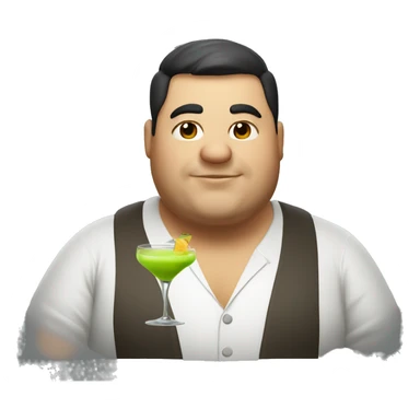 Fat guy drinking cocktail sticker