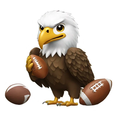 Eagle holding a football sticker