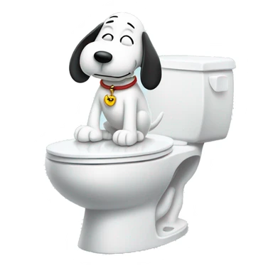 snoopy sitting on toilet sticker