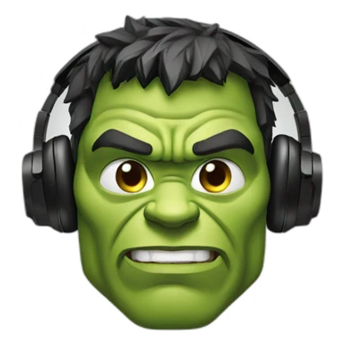 hulk wearing headphones sticker