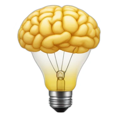 a brain light bulb sticker