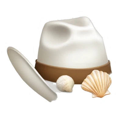 White cowgirl hat with seashell band sticker