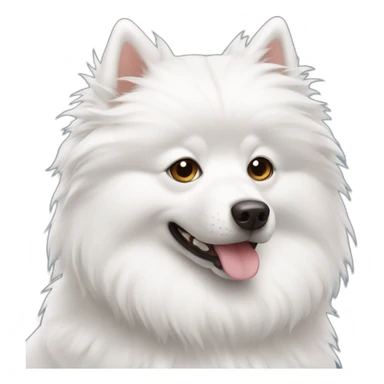 big white spitz head sticker