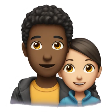 A boy with his sister  sticker