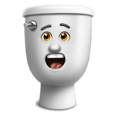 A crazy skibidi head coming out of a toilet sticker