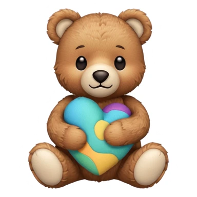 A teddy bear with a plushie sticker