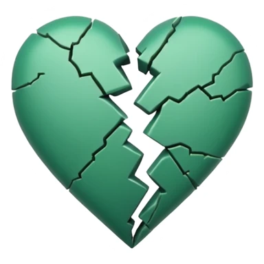 A simple green coloured broken heart with one crack in the middle nothing more then just one simple crack in the middle  sticker
