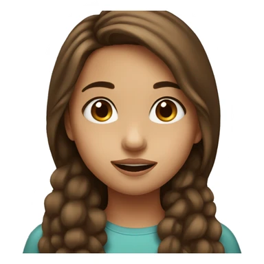 girl with brown hair sends a kiss to the screen sticker