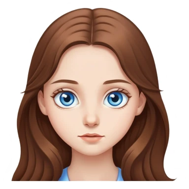 A delicate girl with long hair and big eyes sticker
