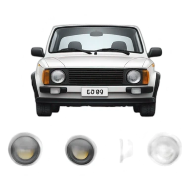 White lada two round headlights sticker