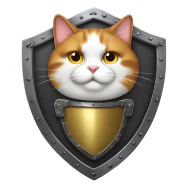 Fat calico cat with a shield  sticker