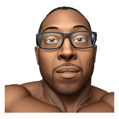 muscular man with glasses portrait sticker