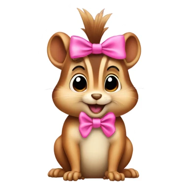 Chipmunk with pink bow sticker