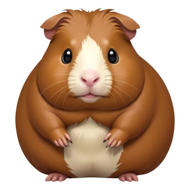 Cinematic Noble Brown Guinea Pig Portrait Emoji, Poised and regal, with a compact, chubby build and a soft, well-groomed rich brown coat, deep-set soulful dark eyes, Simplified yet sharp and sophisticated features, highly detailed, glowing with a warm, dignified glow, high shine, intelligent and charming, stylized with an air of gentle coziness, focused and attentive, soft glowing outline, capturing the essence of a watchful and confident little rodent, so majestic it feels as though it could scurry out of the screen with effortless authority! sticker