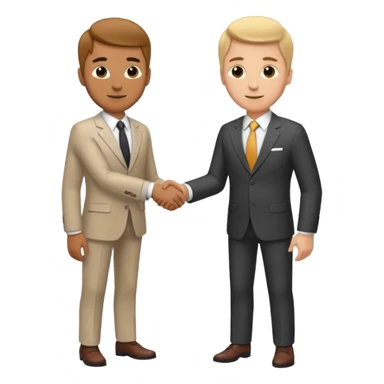 A man shaking hands with a white man sticker