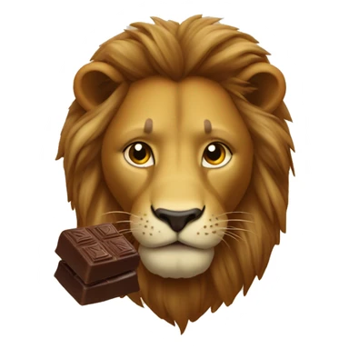 Un lion qui mange du chocolat sticker