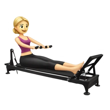 Pilates reformer machine with girl exercising sticker