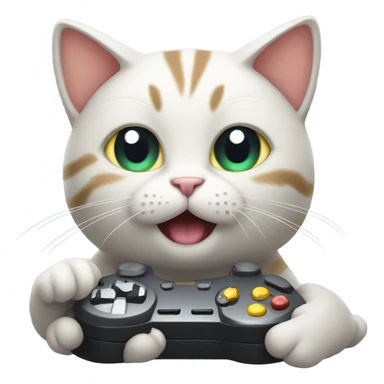 Cat playing video games sticker