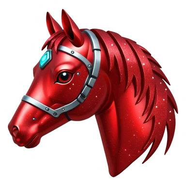 red glitter cyberpunk horse sticker