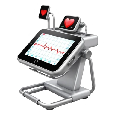 EKG machine with heart rate monitor display sticker