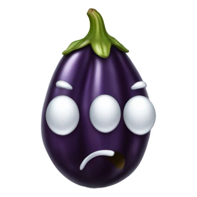 black eggplant with drool sticker