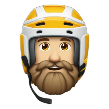 Hockeyeurs barbu avec son casque de hockey et un pansement sur le visage sticker
