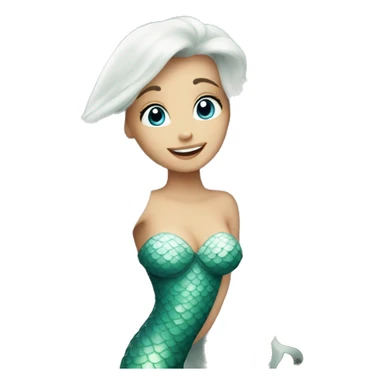 white little mermaid in the castle sticker