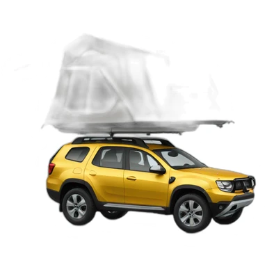 renult Duster with rooftop tent sticker