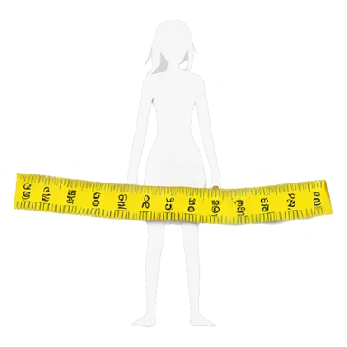 measurement tape around woman's waist sticker