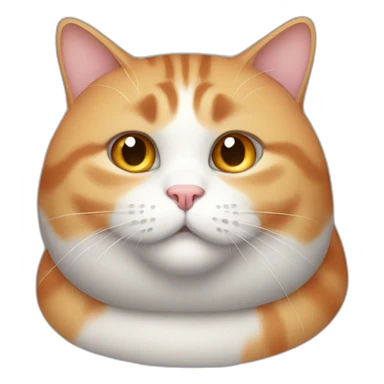 fat gray orange cat sticker